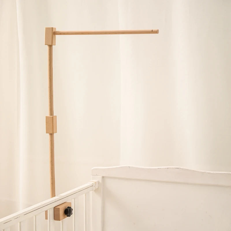 Baby Wooden Crib Mobile Bed Bell Hanging Rattle Toy Newborn Music Box Bed Bell Hanging Toys Holder Bracket Infant Crib Baby Gift