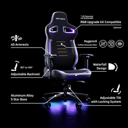 PL4800 Ergonomic Big & Tall Gaming Chair Featuring ContourMax Lumbar & VertaAir Seat Systems - RGB LED Kits Upgradeable, Custom