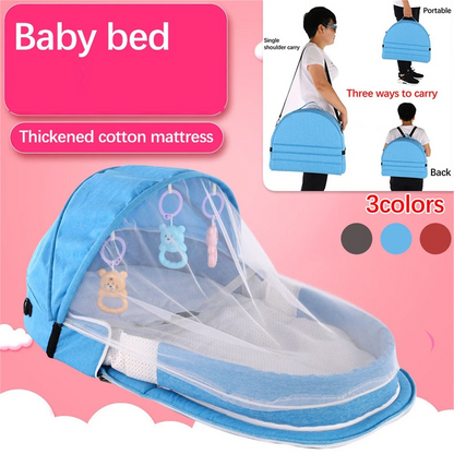 Portable Folding Baby Crib With Net And Awning Nest Baby Bed For Camping Infant Bed Bassinet For Baby