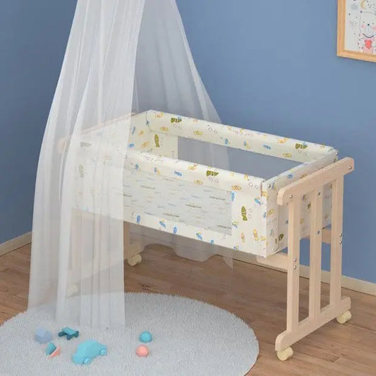 85Cm long simple solid wood baby crib