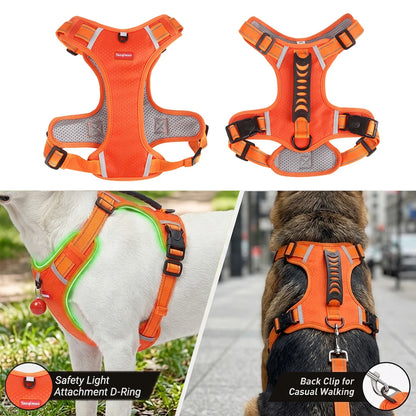 Adjustable Reflective Dog Harness Breathable Pet Vest with Handle Tactical Chest Strap Harness for Outdoor Use Puppy Supplies