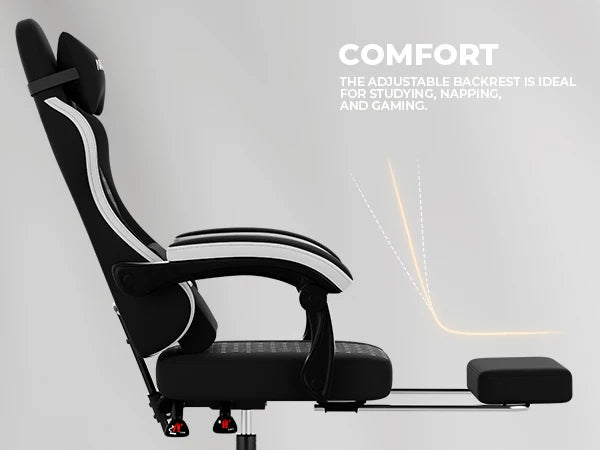 Gaming Chair with Footrest, Ergonomic Computer Chair with Headrest and Lumbar Support，Office Chair with Linkage Armrests