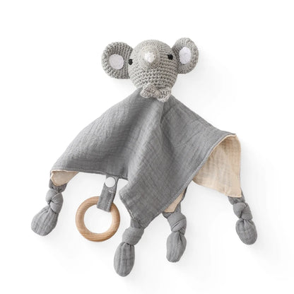 Soft Appease Towel Baby Rattle Crochet Animals Toy Soothe Reassure Sleeping Blankie Towel Lathe Hanging Educational Toddler Toys