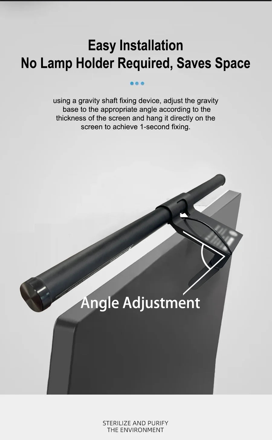 RGB 30cm Monitor Hanging Lamp – Stepless Dimmable LED Screen Bar for Work & Gaming & Study