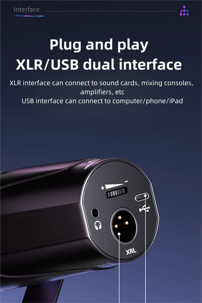 Bluedio S3000 USB/XLR Dynamic Microphone With Headphone Jack/RGB/Mute for Mixer PC Gaming Recording Streaming PS5/4 AmpliGame