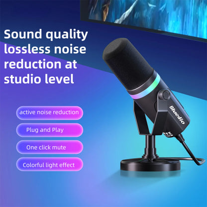 Bluedio S3000 USB/XLR Dynamic Microphone With Headphone Jack/RGB/Mute for Mixer PC Gaming Recording Streaming PS5/4 AmpliGame
