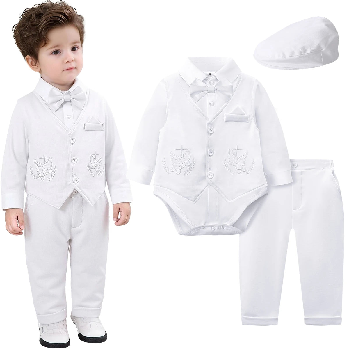 Baby Boy Christening Outfit Infant Baptism Easter Blessing Suit Toddler Wedding Chritmas Xmas Formal Ring Bearer Clothes Set